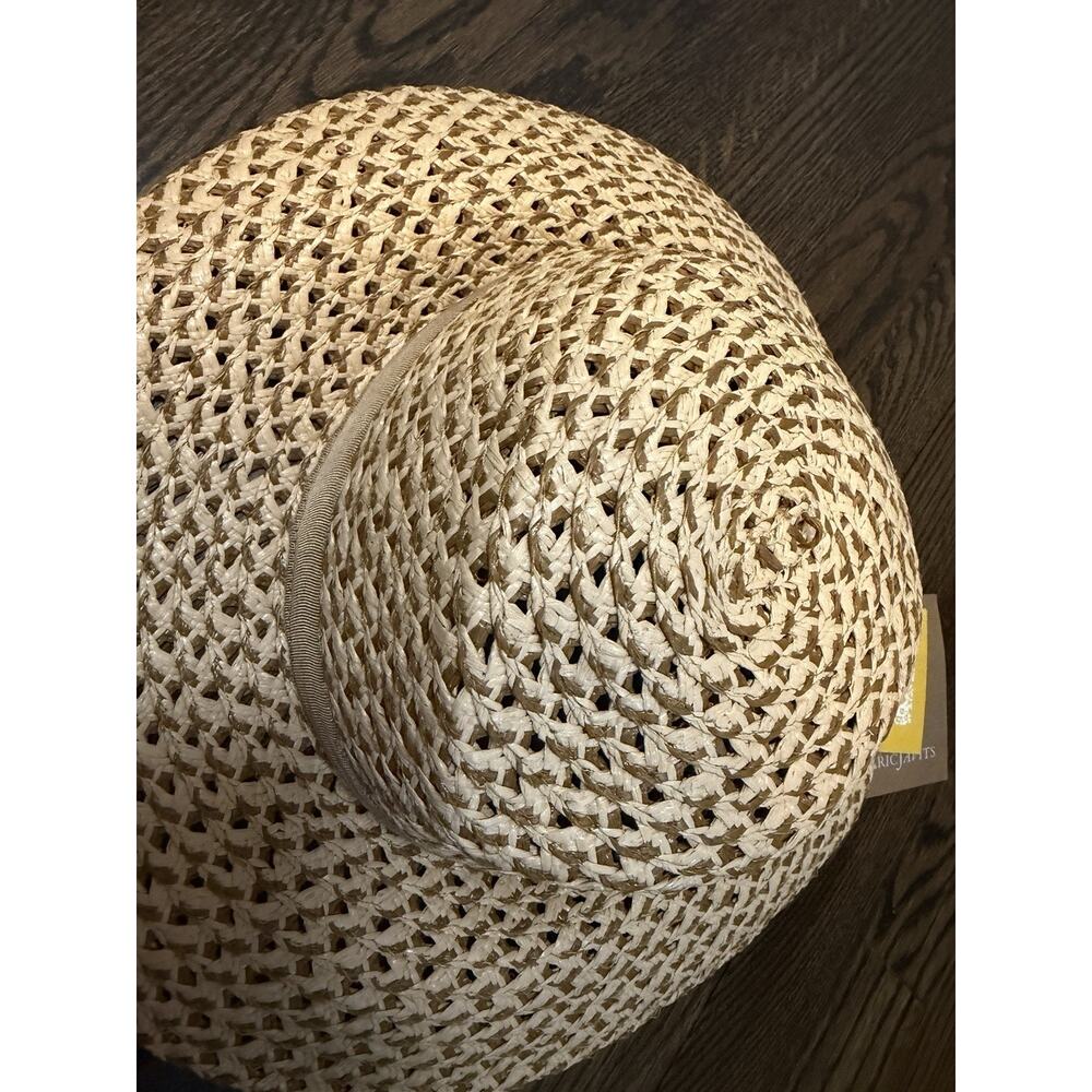 Eric Javits Neutral Raffia Fedora Sunhat Packable One Size NWT $375 - Picture 11 of 16